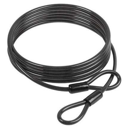 M-Wave etalagekabel 5m x 10mm met dubbele lus zwart