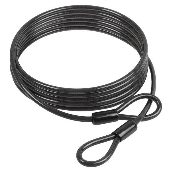 M-Wave etalagekabel 5m x 10mm met dubbele lus zwart