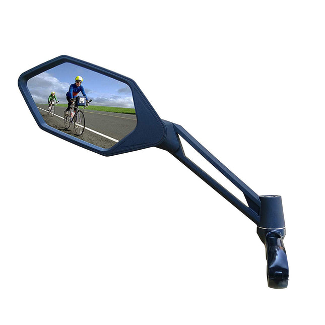 VWP mirror handlebar mounting luxury adjustment. E-bike left black.
