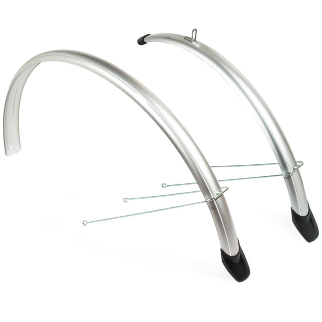 Eurofender spatbordenset 58mm 28" zilver