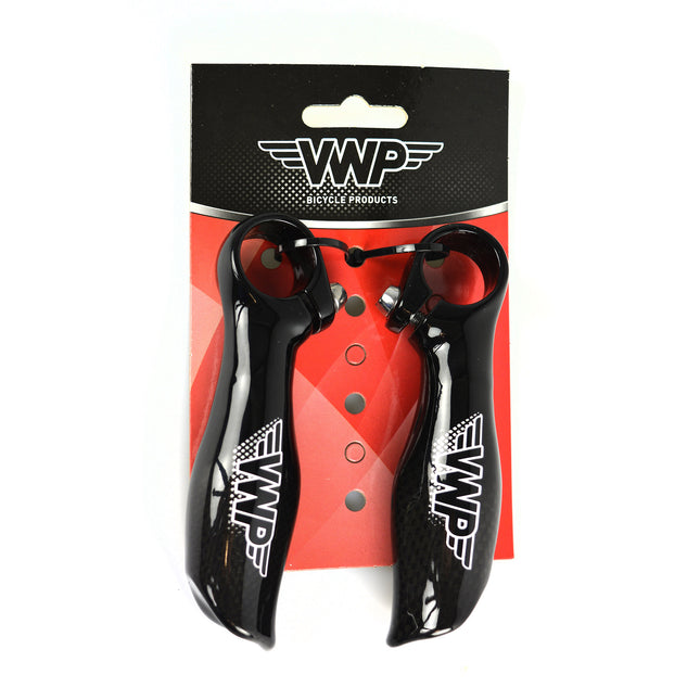 VWP bar-ends kort recht carbon/aluminium zwart