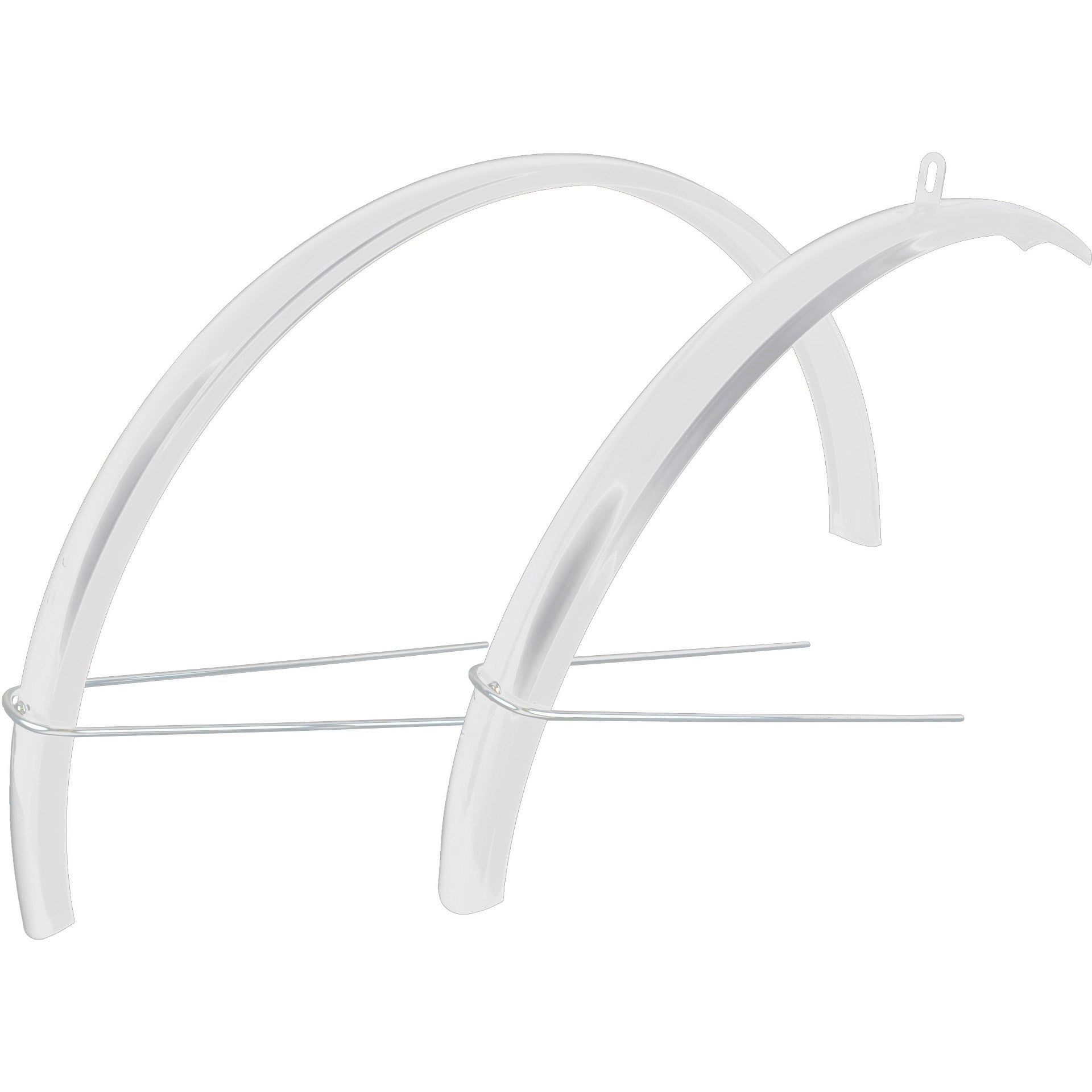 Stel spatborden 28" staal hybride 45mm zilver