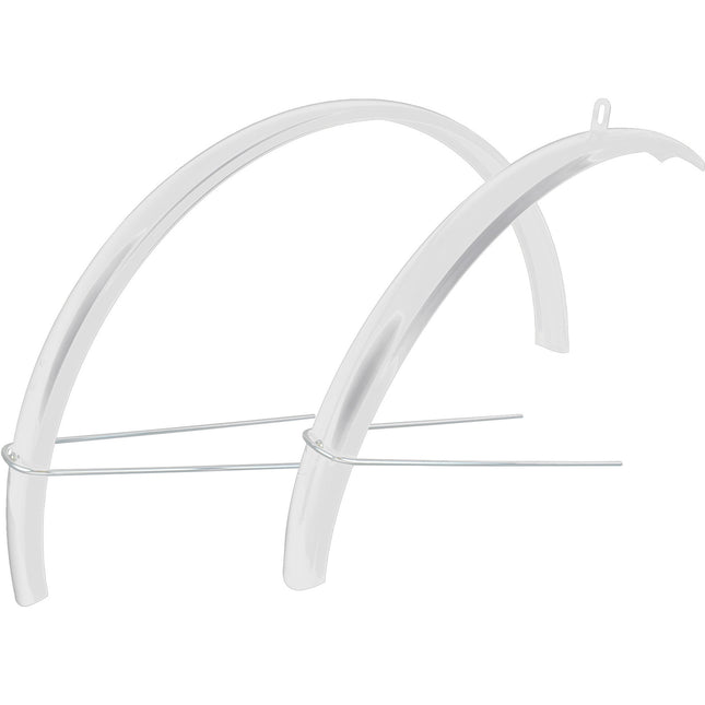 Stel spatborden 28" staal hybride 45mm zilver