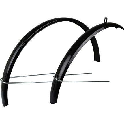 Stel spatborden 28" staal hybride 50mm zwart