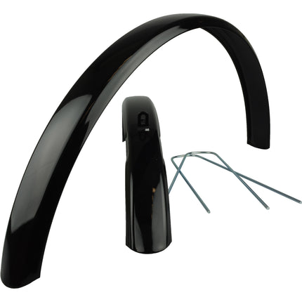 Stel spatborden 26" cpl. ATB zwart staal