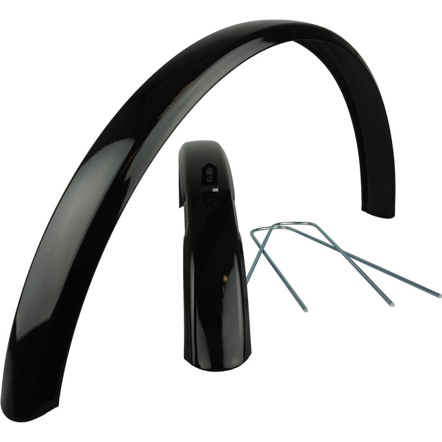Stel spatborden 26" cpl. ATB zwart staal