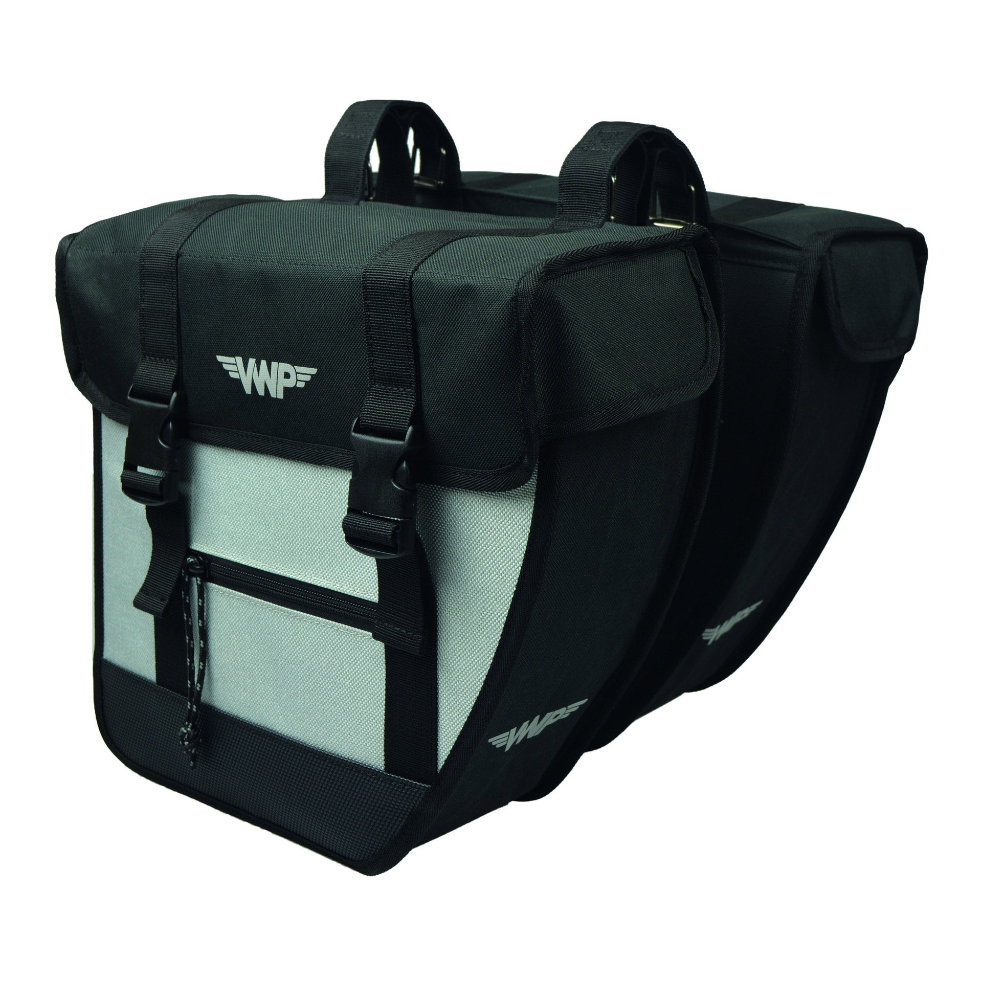 Basil dubbele fietstas VWP Tour 26l zwart/zilver