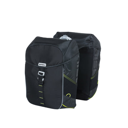 Basil Miles Double bag dubbele tas 32L Black lime 17751