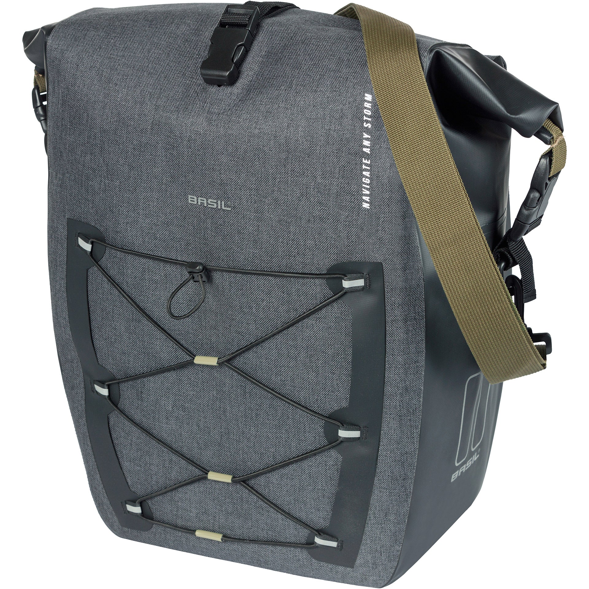 Basil enkele fietstas Navigator Storm L 25-31l zwart