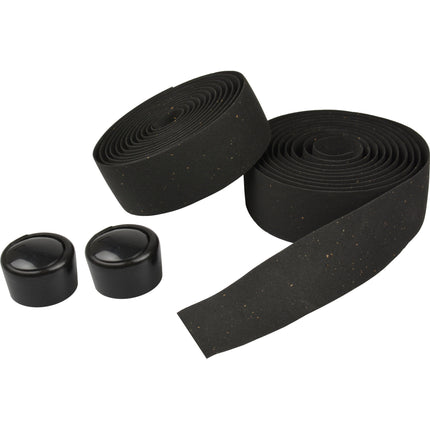 VWP handlebar tape cork black including handlebar plugs (set)