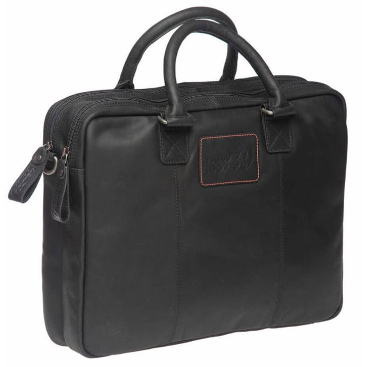 New Looxs Santos 13,5L laptop  leer enkele tas afneemb. zwart