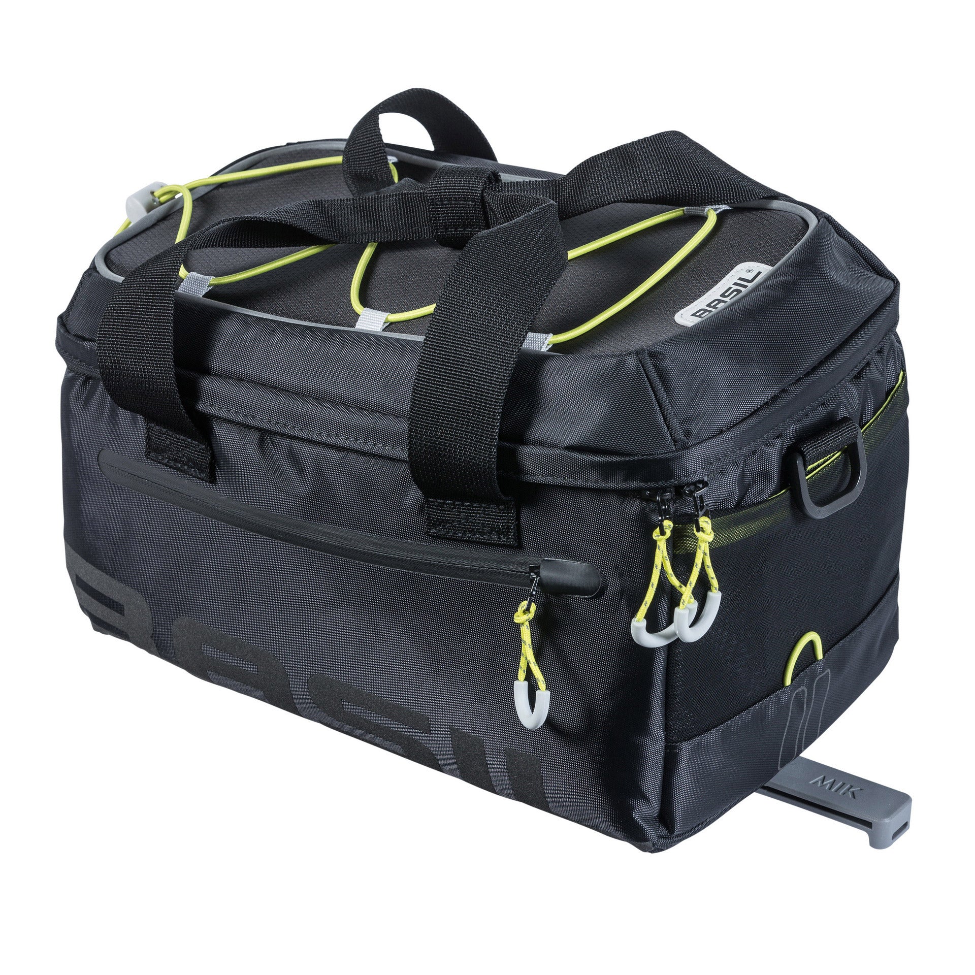 Basil bagagedragertas Miles MIK waterdicht 7L zwart/lime