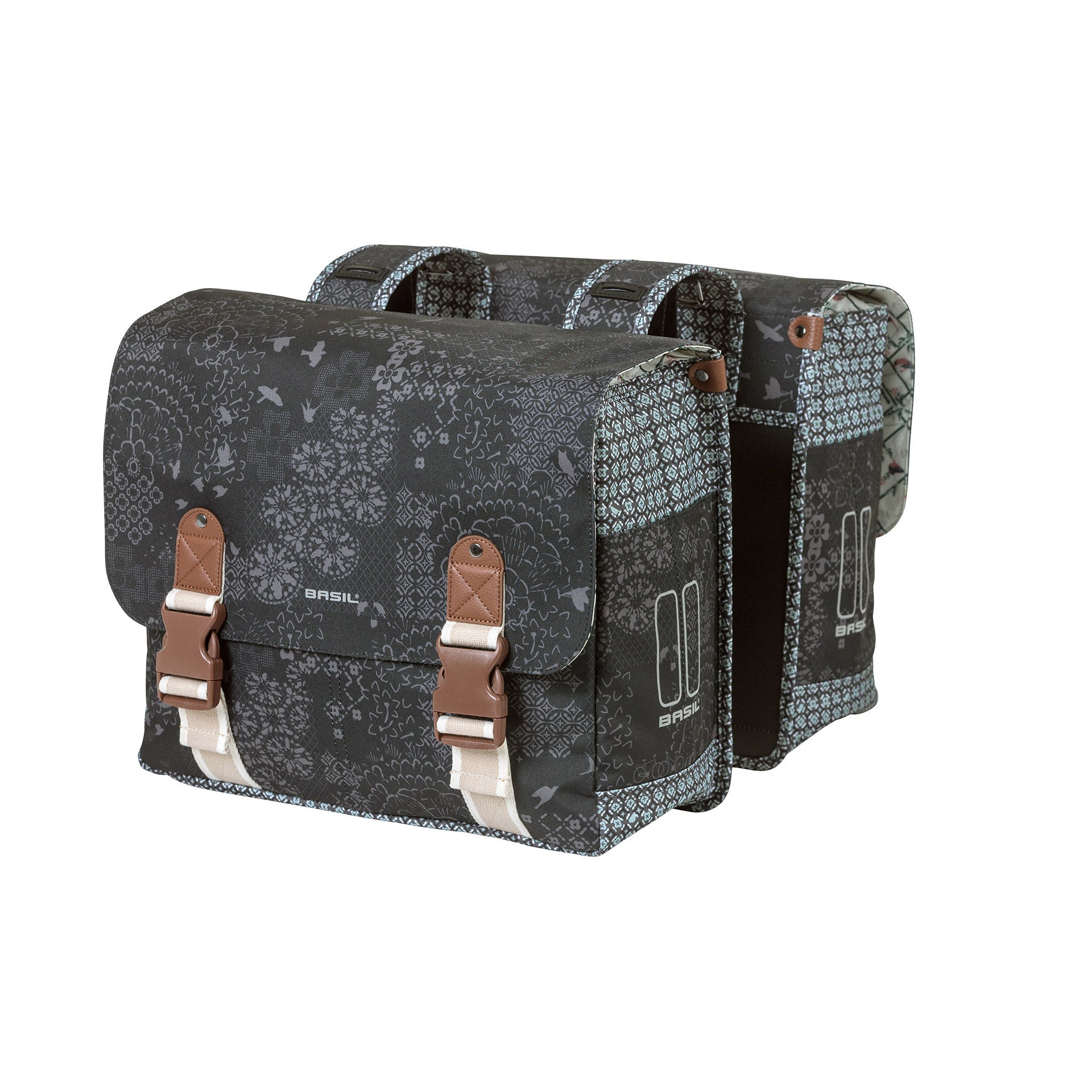 Basil dubbele tas Boheme 35l houtskool