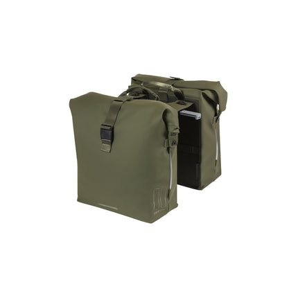 Basil dubbele tas SoHo MIK Nordlicht 41l mosgroen