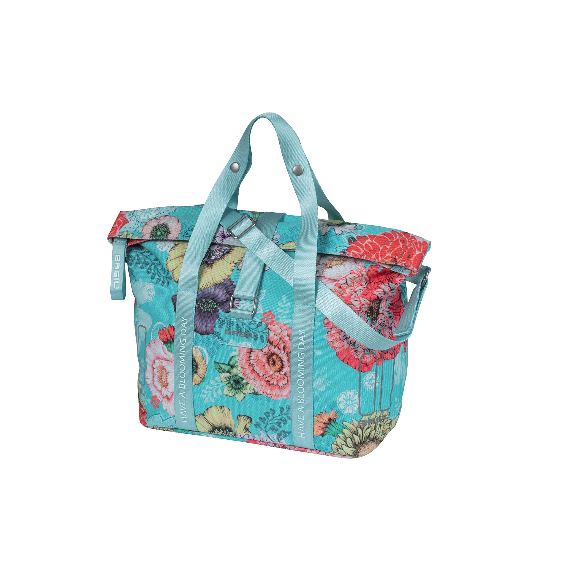 Basil Bloom Field fietshandtas KF-hook 8-11L hemelsblauw