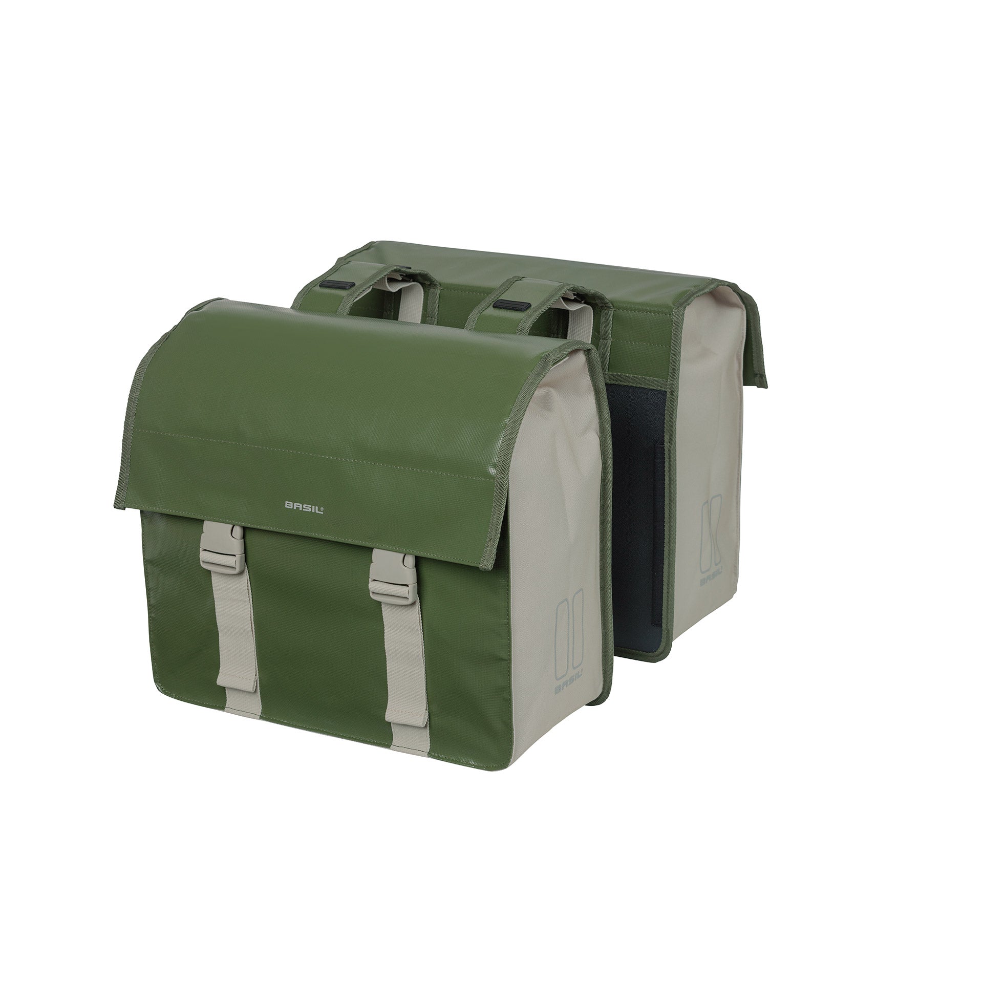 Basil dubbele tas Urban Load 48l mosgroen/zand