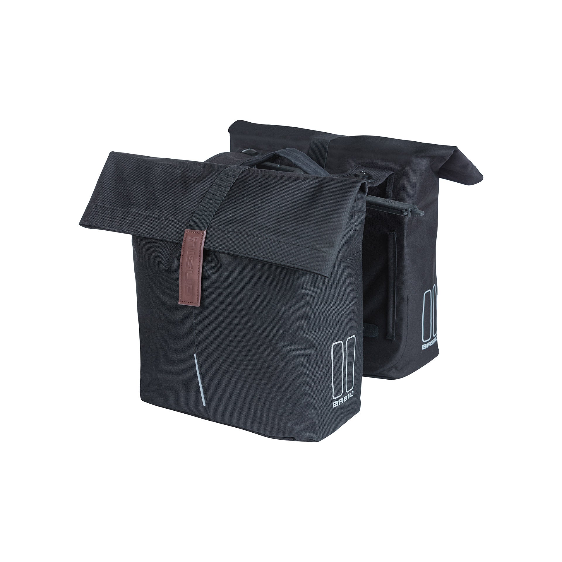 Basil City dubbele fietstas MIK 28-32L zwart