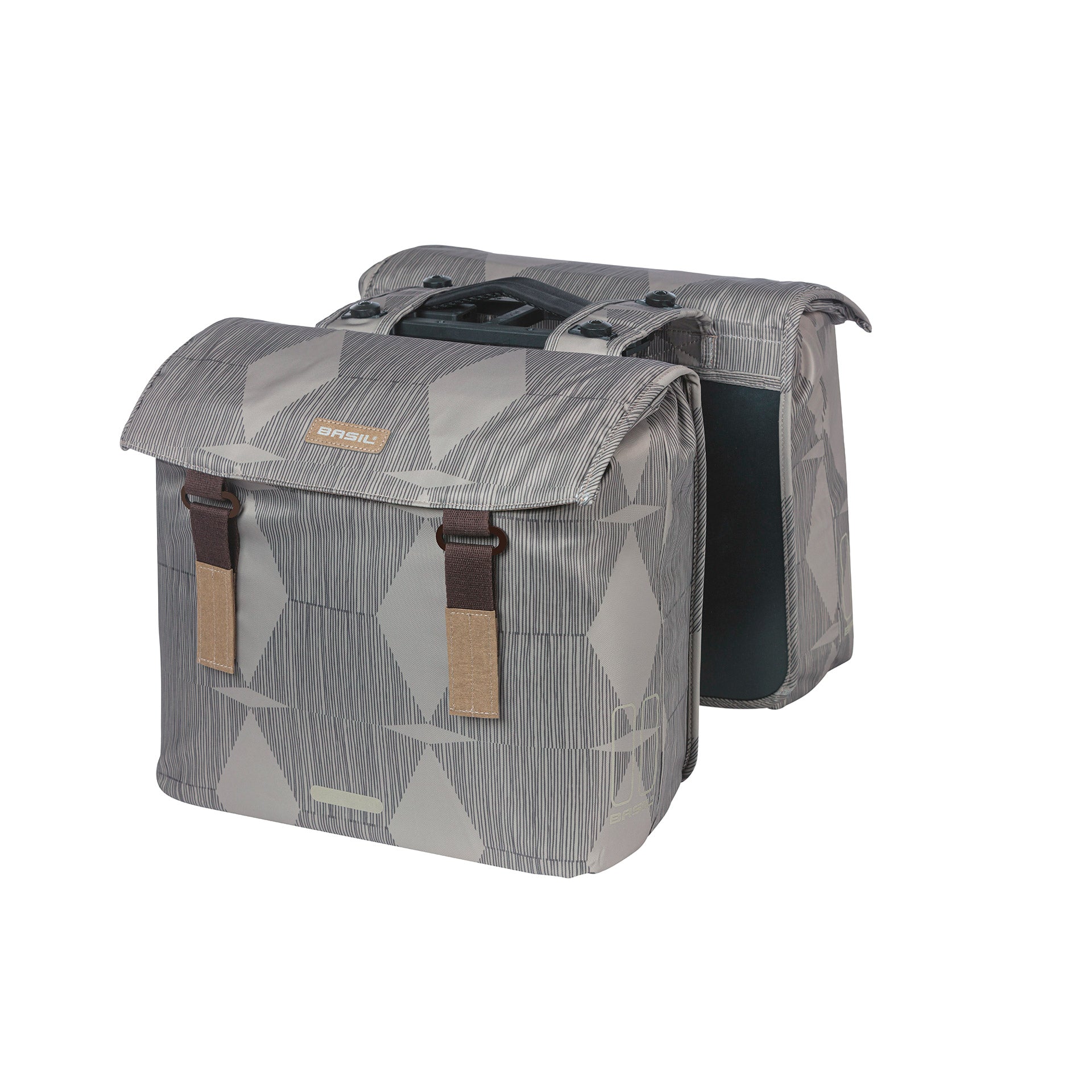 Basil Elegance dubbel fietstas MIK 40-49L chateau taupe