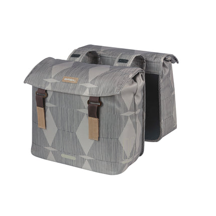 Basil double bicycle bag Elegance 40l taupe