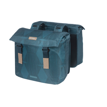 Basil dubbele fietstas Elegance 40l blauw