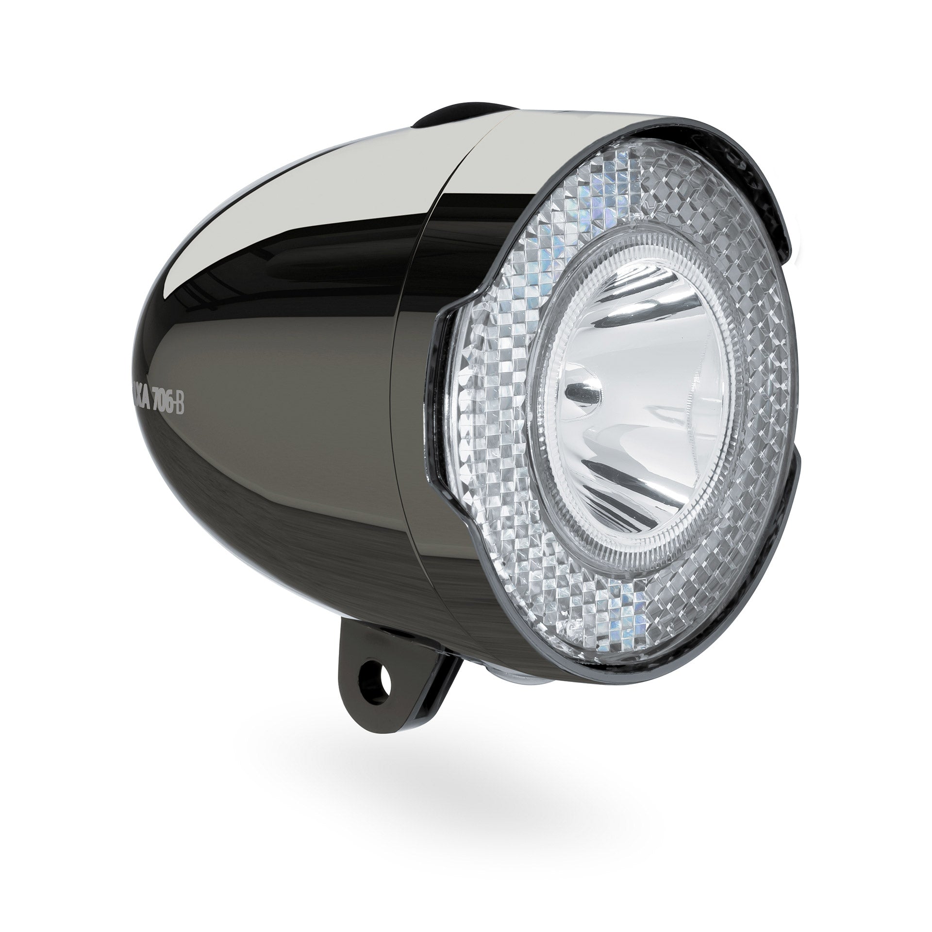 AXA koplamp 706 Battery 15 lux Dark chrome 4x AAA