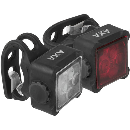 AXA verlichtingsset Niteline 44-R LED USB oplaadb. zwart