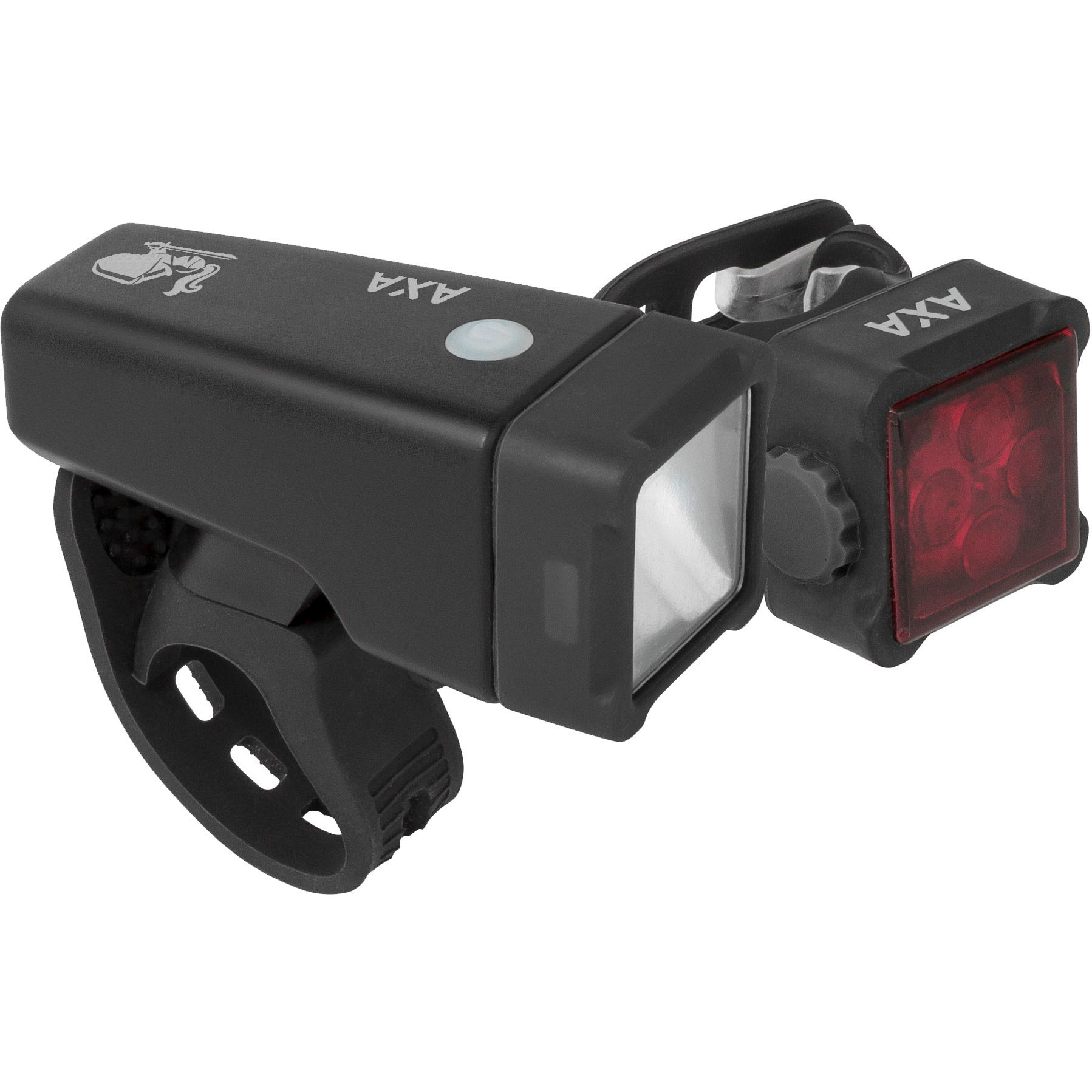 AXA verlichtingsset Niteline T4-R LED USB oplaadb. zwart