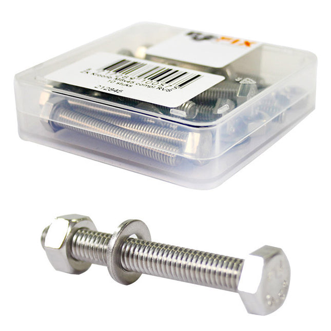 Bofix vork-kroonbout RVS M6-45 compleet (10st)