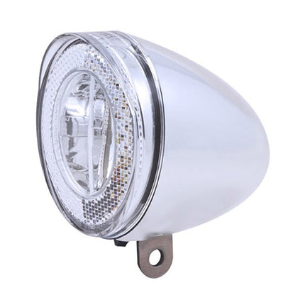 Phare Spanninga Swingo Xb chrome avec 3 piles AAA réflecteur