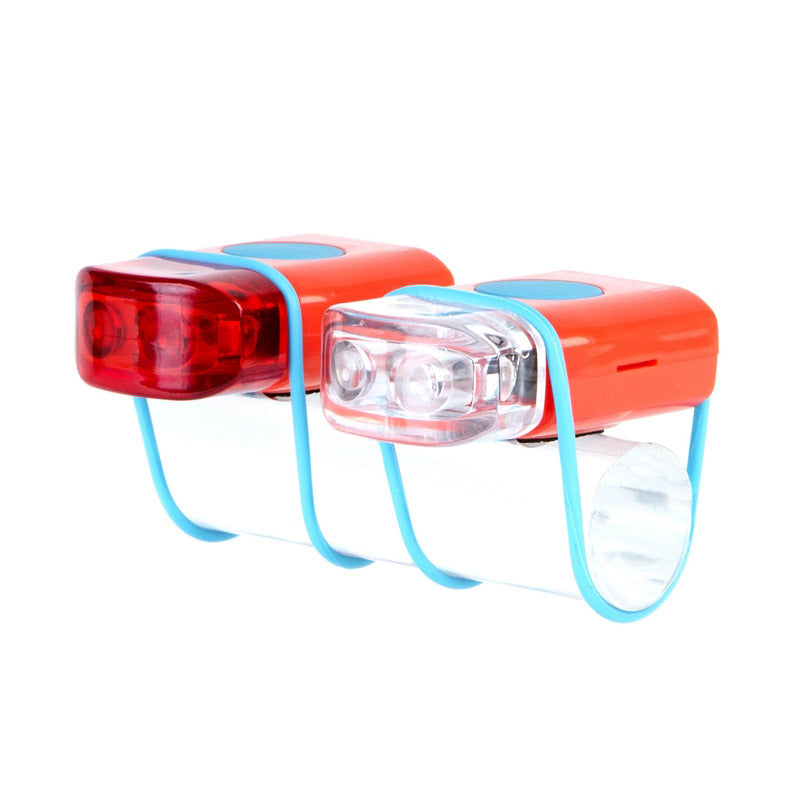 IKZI-Light LED set voor+achter elastiek bev."Stripties" rood