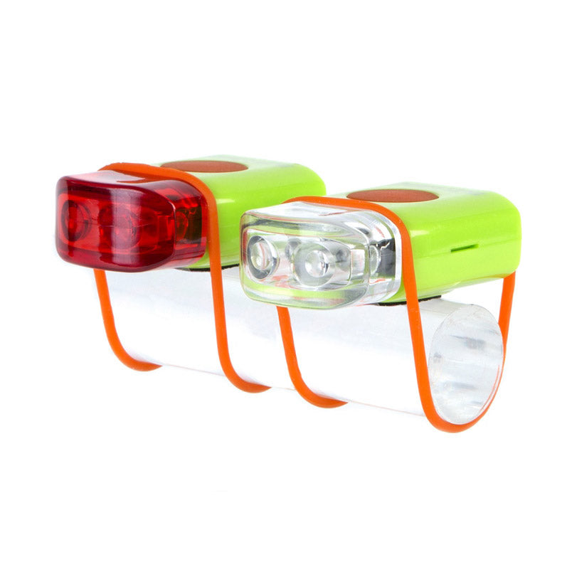 IKZI-Light LED set voor+achter elastiek bev."Stripties" groen