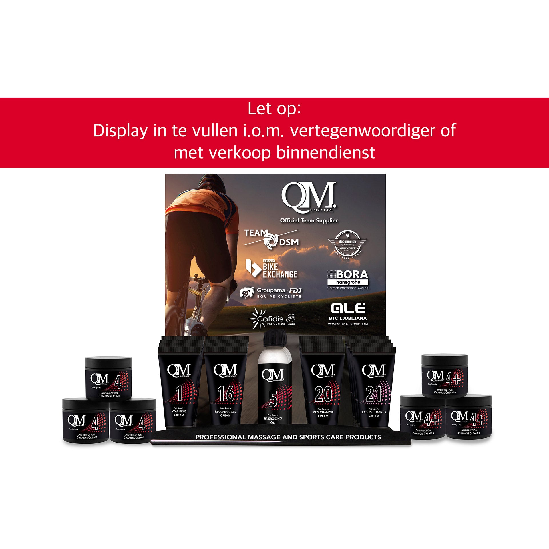 QM Sportscare baliedisplay leeg