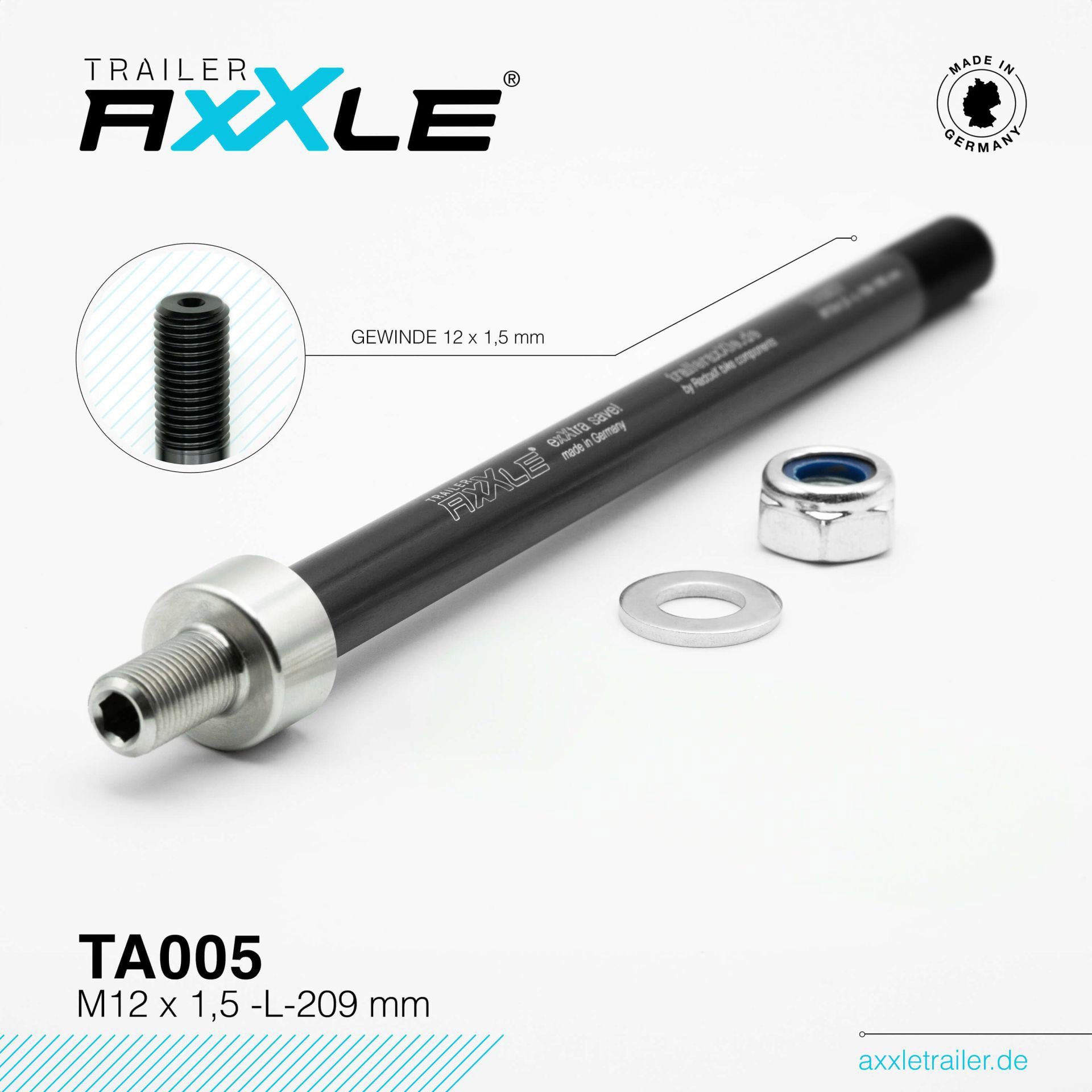 Radoxx steekas voor trailer M12x1,50 209mm