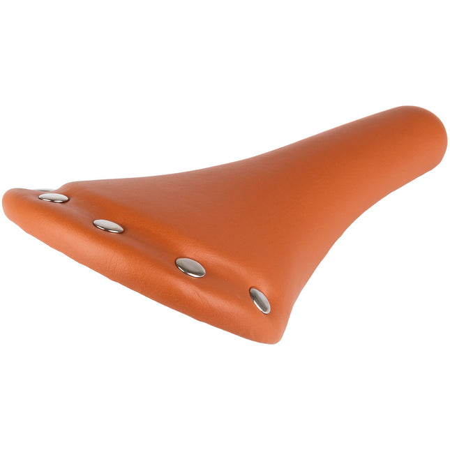 Zadel Retro atb/race bruin kunstleer rvs klinknagels