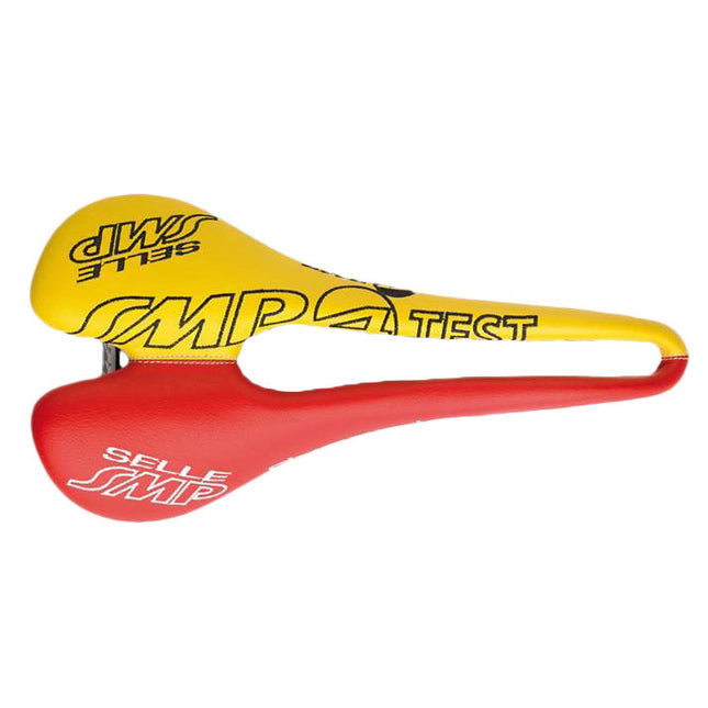 SMP zadel Pro T1 geel/rood TESTZADEL