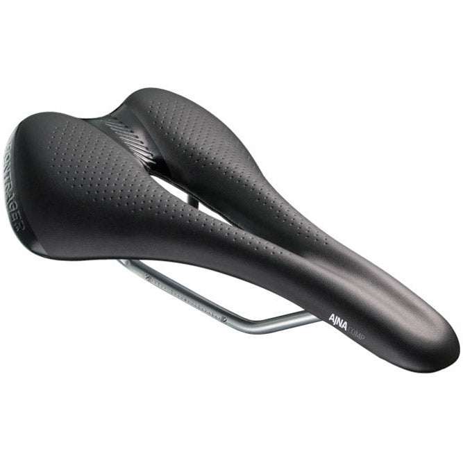 Zadel Bontrager Ajna Comp Flow Unisex Zwart met stalen rail