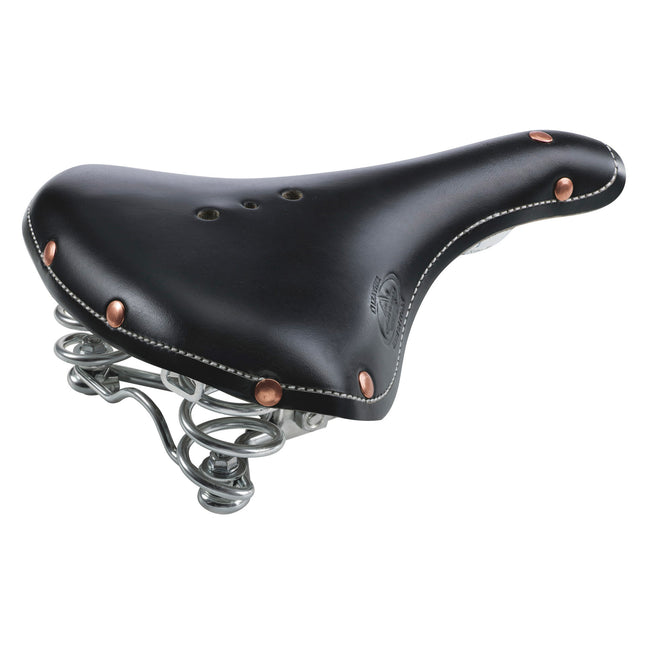 Monte Grappa zadel m/veer Old Frontiers Classic leer zwart