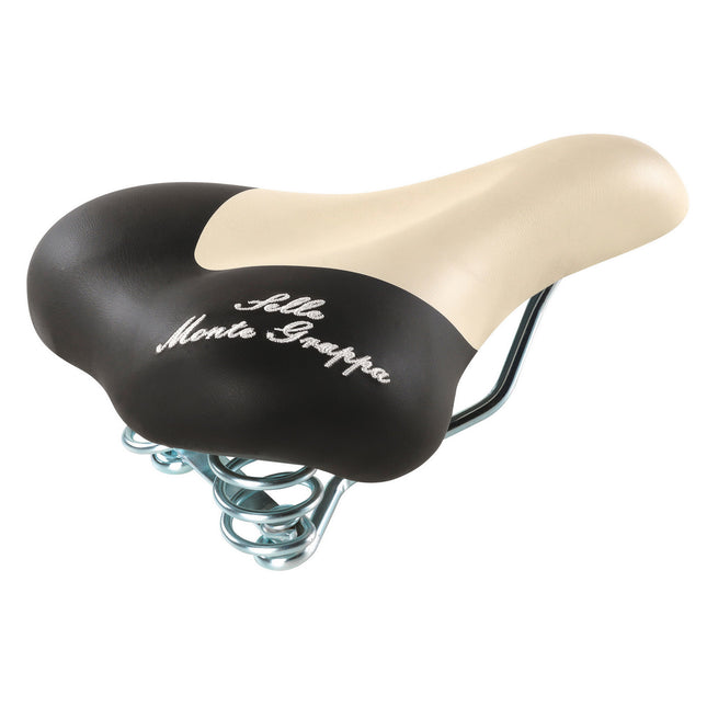 Monte Grappa zadel Fashion met veer cream/zwart
