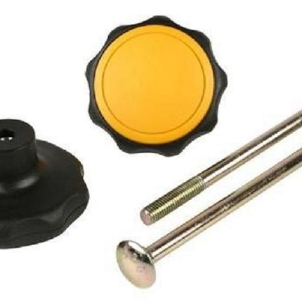 Spinder draaiknop met bout zwart/oranje (2)