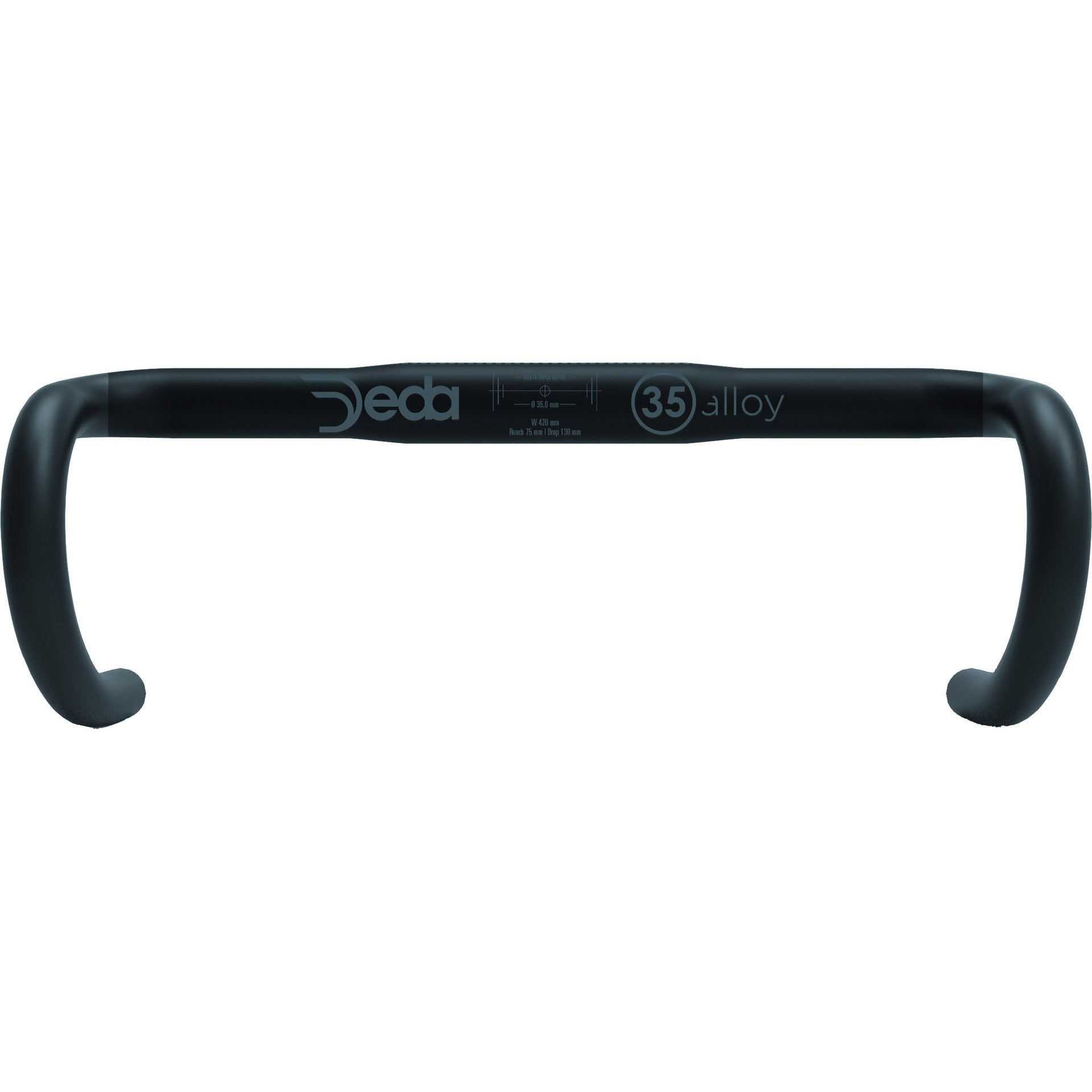 Deda stuur M35 RHM 44cm aluminium zwart
