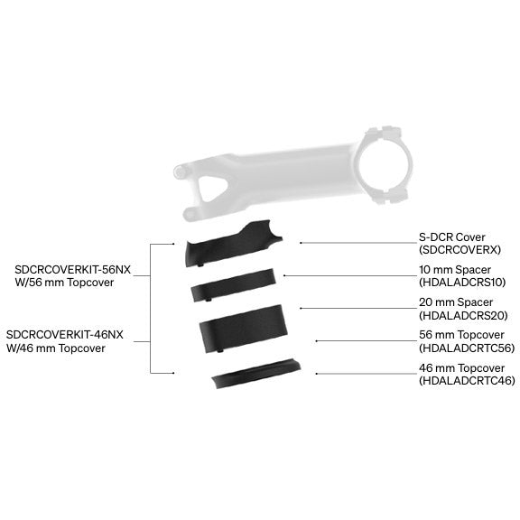 Deda S-DCR Cover kit: spacers & topcover 46mm