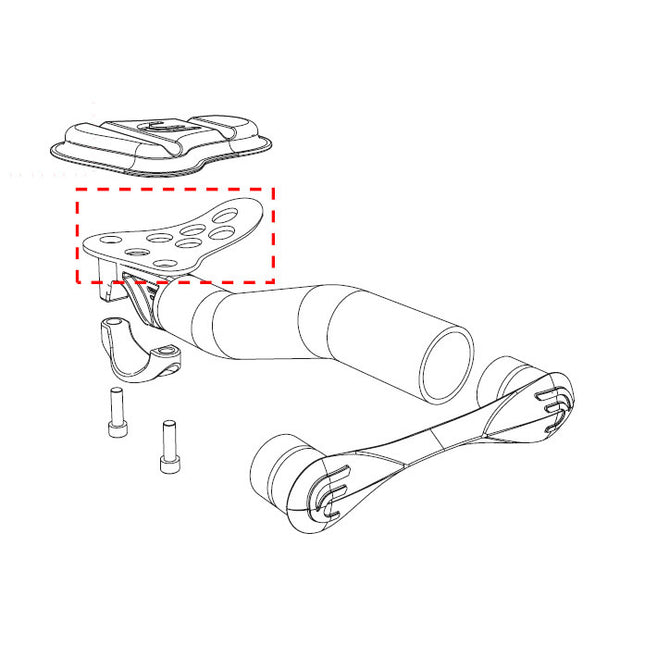 Deda Armsteun Plaat Metalblast Alloy 6061, incl schr  (1 set)