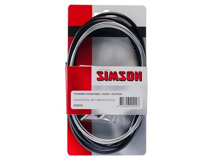 Simson Trommelremkabelset compleet universeel zwart RVS