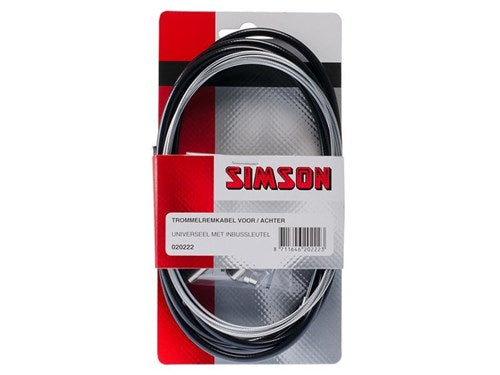 Simson Trommelremkabelset compleet universeel zwart RVS