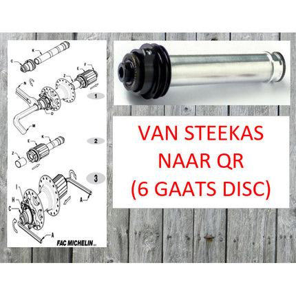 Miche achternaaf adaptor voor steekas naar QR DX m/disc