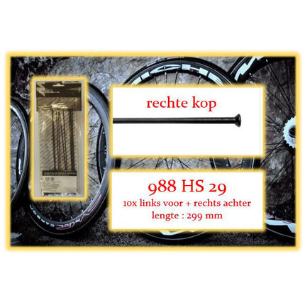 Miche spoke+nip. 10x LV+RA 988HS.29 straight head