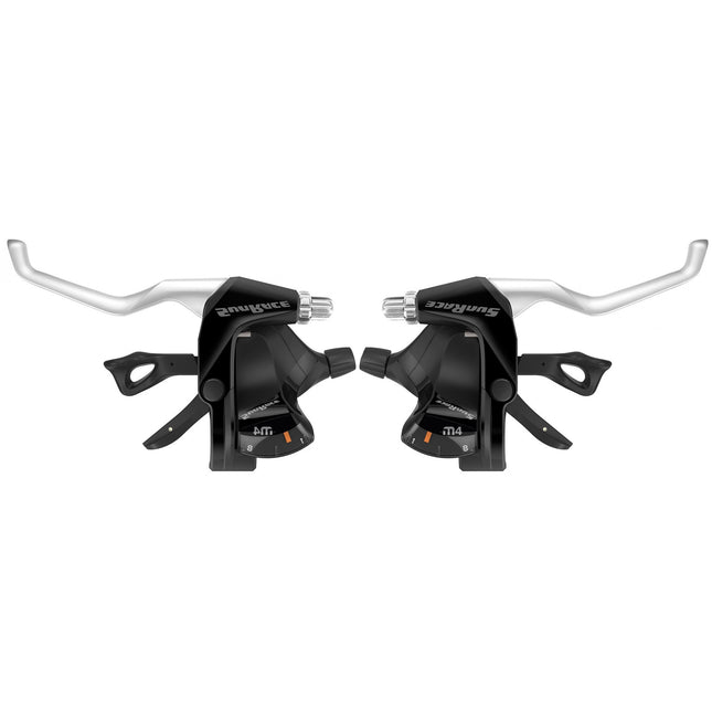 Sunrace stuurverstellers 3v/7v met remgreep zwart/zilver