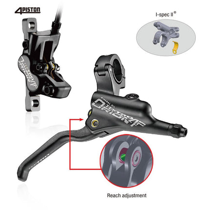 Frein à disque hydraulique Tektro HD-M745 Droit 1800mm Noir