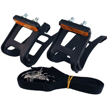 Union toe-clips MT-11 met  riemen en reflectoren