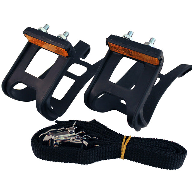 Union toe-clips MT-11 met  riemen en reflectoren